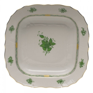 Herend Chinese Bouquet Green Square Fruit Dish - 11"