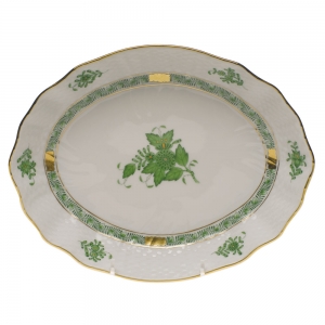 Herend Chinese Bouquet Green Oval Dish