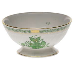 Herend Chinese Bouquet Green Footed Bowl 5"D X 2.5"H