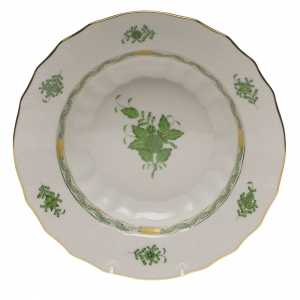 Herend Chinese Bouquet Green Rim Soup - 9.5"