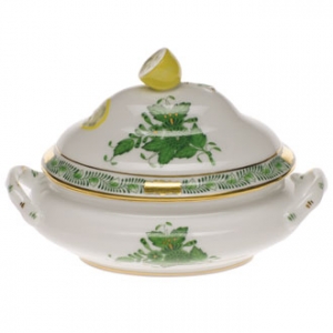 Herend Mini Tureen - Chinese Bouquet Green