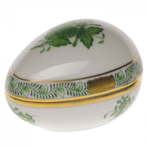 Herend Chinese Bouquet Green Egg Bonbon