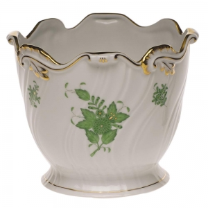 Herend Ribbed Cachepot - Green