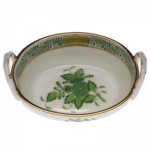 Herend Basket with Handles - Green