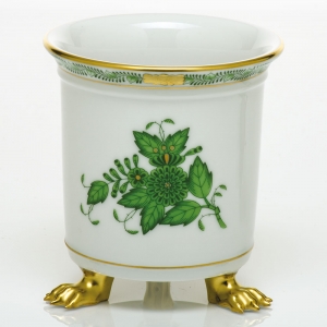 Herend Mini Cachepot w/ Feet - Chinese Bouquet Green