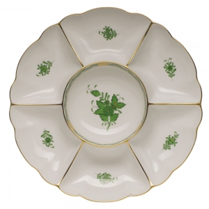 Herend Sectioned Appetizer Dish - Green