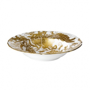 Royal Crown Derby Aves Gold Rim Soup - 8.5"