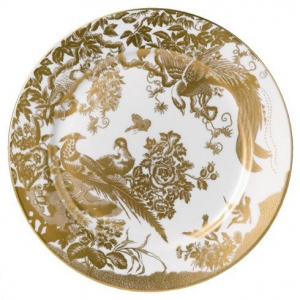 Royal Crown Derby Aves Gold Round Chop Dish