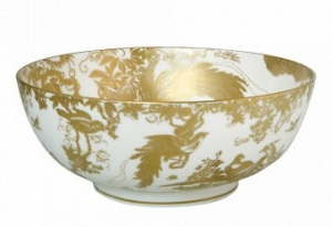 Royal Crown Derby Aves Gold Salad Bowl