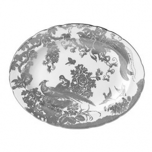Royal Crown Derby Aves Palladium Oval Platter - 16"