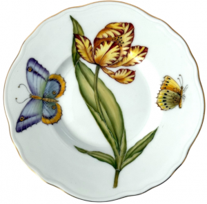 Anna Weatherley Rhapsody Of Colors Yellow / Red Tulip Bread Plate