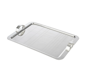 Christofle Graphik Silverplated Tray - 17.7" x 12.6"