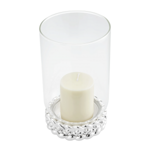 Christofle Babylone Glass Silverplated Hurricane