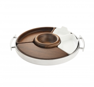 Christofle MOOD Petit Round Tray with Handles