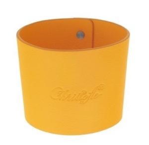 Christofle Objets Miroir Leather Cuff -Yellow