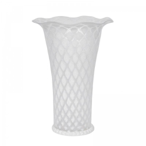 Juliska Trellis Flared Vase - White / 9"