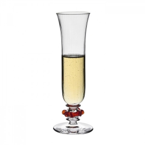 Juliska Nell Ruby Ruffle Flute Champagne -  5 oz.