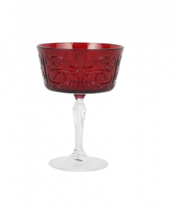 Vietri Barocco Ruby Coupe Champagne Glass
