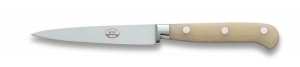 Berti White Lucite Handle Straight Paring Knife