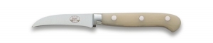 Berti White Lucite Handle Curved Paring Knife