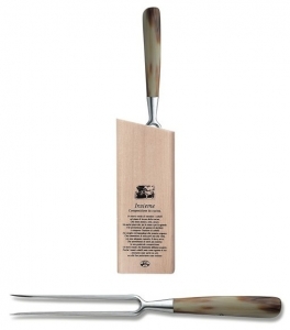 Berti Insieme Ox Horn Handle Carving Fork