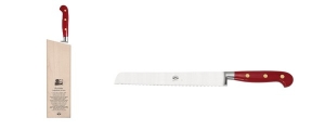 Berti Insieme Red Lucite Handle Bread Knife