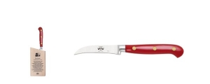 Berti Insieme Red Lucite Handle Curved Paring Knife