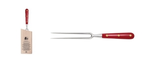 Berti Insieme Red Lucite Handle Carving Fork