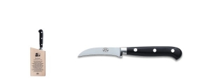 Berti Insieme Black Lucite Handle Curved Paring Knife