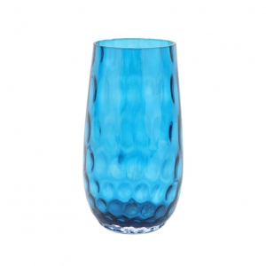 Vietri Bolla Glass Ash Blue Small Pebbled Vase