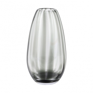 Vietri Bolla Glass Gray Medium Pleated Vase