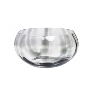 Vietri Bolla Glass Gray Pleated Centerpiece