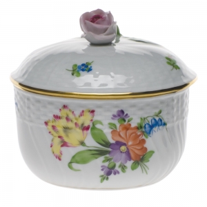 Herend Printemps Sugar Covered W/Rose(10 Oz) 4"H
