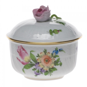 Herend Printemps Sugar Covered W/Rose(4 Oz) 3.25"