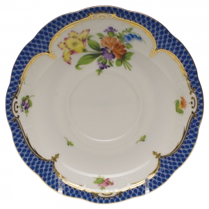 Herend Printemps Blue Border Tea Saucer - Motif 05
