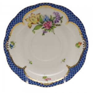 Herend Printemps Blue Border Tea Saucer - Motif 06