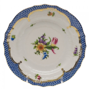 Herend Printemps Blue Border Bread & Butter Plate - 3