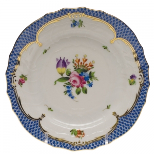 Herend Printemps Blue Border Bread & Butter Plate - 4