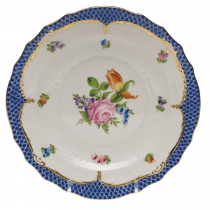 Herend Printemps Blue Border Salad Plate - Motif 02