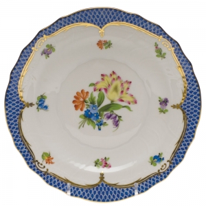 Herend Printemps Blue Border Salad Plate - Motif 05