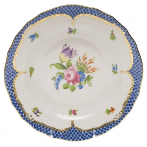 Herend Printemps Blue Border Dessert Plate - Motif 04