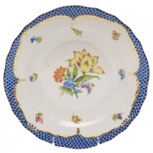 Herend Printemps Blue Border Dessert Plate - Motif 05