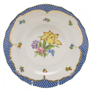 Herend Printemps Blue Border Dessert Plate - Motif 06 8.25"
