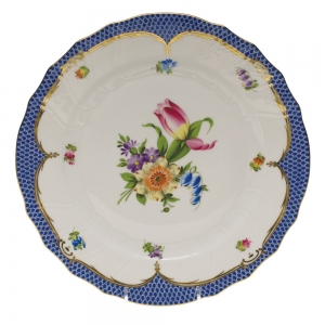Herend Printemps Blue Border Dinner Plate - Motif 03 10.5"D
