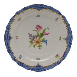 Herend Printemps Blue Border Service Plate - Motif 03