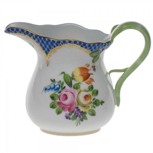 Herend Printemps Blue Border Creamer 6 oz