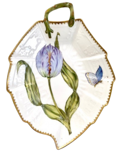 Anna Weatherley Light Purple Tulip w/ Butterfly Leaf Plate