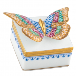 Herend Butterfly Box Blue