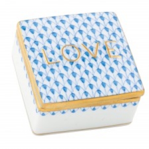 Herend LOVE Box Blue