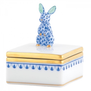 Herend Bunny Box - Sapphire